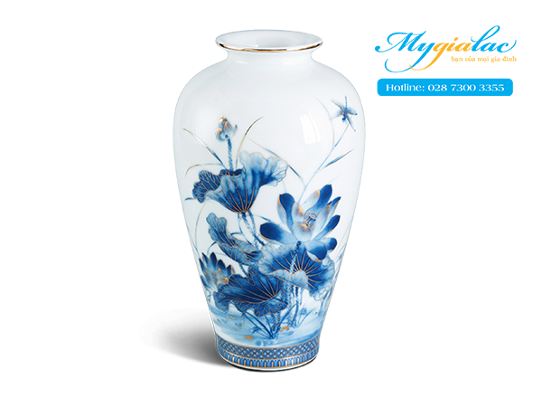 Bình hoa 27cm Sen Vàng(men ngọc) 1