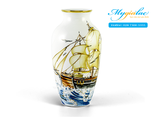 Bình hoa 27cm Thuận Buồm trang trí vàng