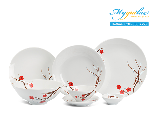 Bộ đồ ăn Daisy Hồng Mai 24 sản phẩm