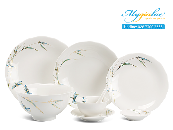 Bộ đồ ăn Mẫu Đơn IFP Thanh Trúc 32 sản phẩm