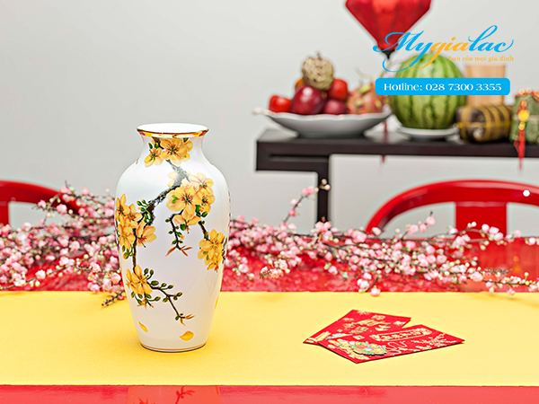 Bình Hoa Mai Gốm Sứ Minh Long