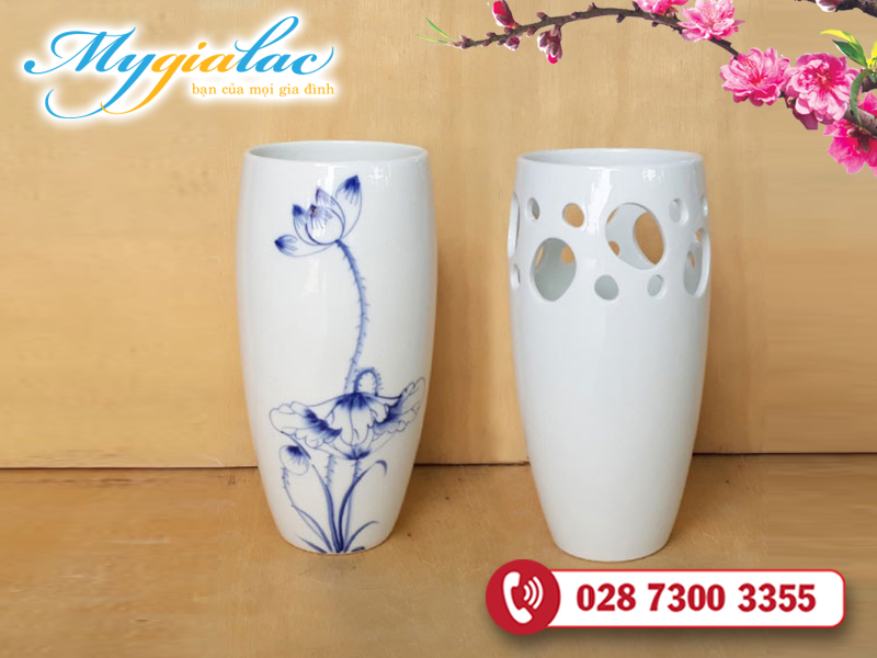 Bình Hoa Sứ Trắng Mẫu 08