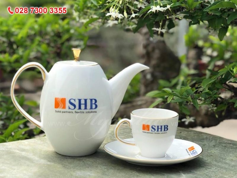 Bộ Trà In Logo Ngân Hàng SHB