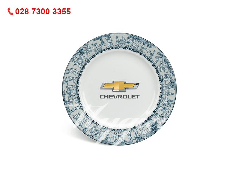 Quà tặng doanh nghiệp độc đáo Dĩa Jasmine Vinh Quy Nhạt In Logo Chevrolet