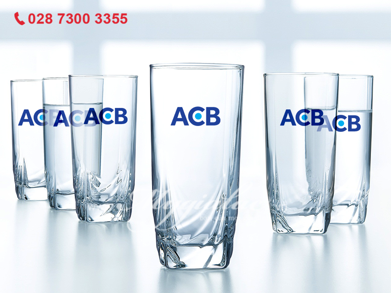 Ly Thủy Tinh Cao Luminarc In Logo ACB