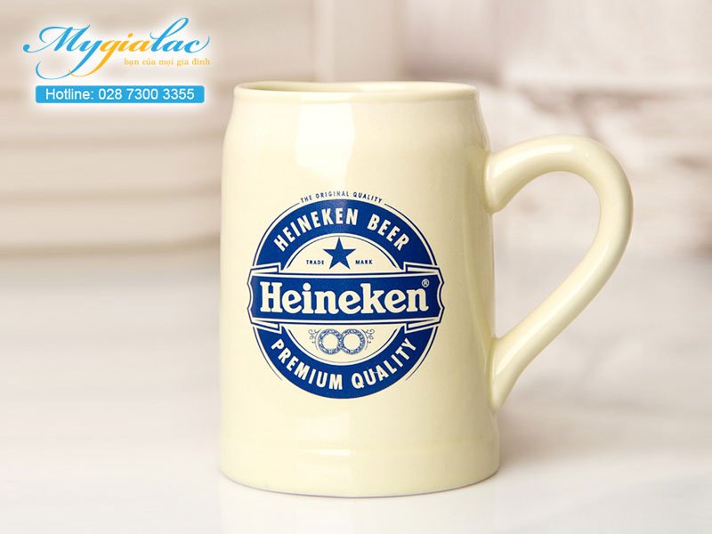 Quà tặng hội nghị hội thảo ly cốc sứ Bát Tràng in logo Heineken