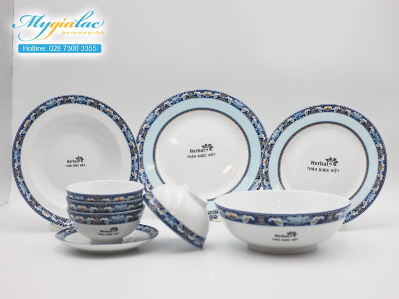 Quà tặng khách hàng bộ đồ ăn Minh Long in logo