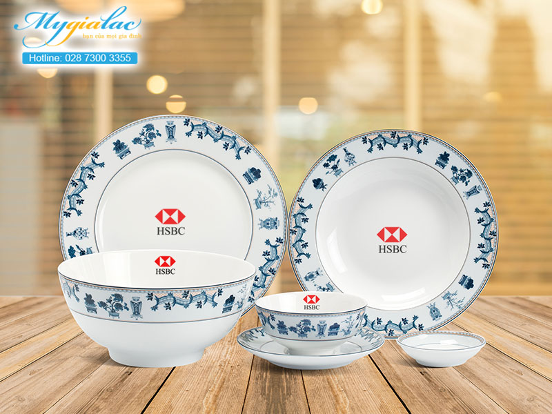 Quà tặng khách hàng bộ đồ ăn Minh Long in logo 2