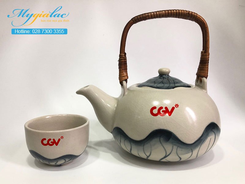 Quà tặng kỷ niệm bộ ấm chén Bát Tràng in logo 4