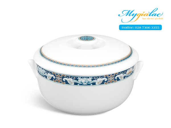 Thố + nắp Jasmine Phước Lộc Thọ 15cm