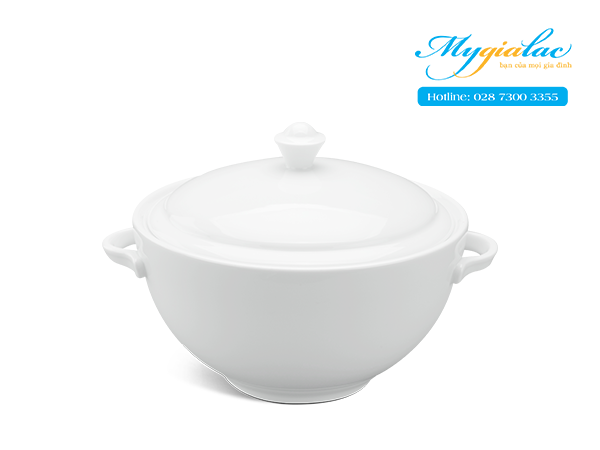 TThố + nắp Camellia Trắng 18cm 1