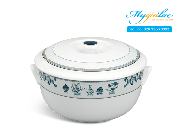 Thố + nắp Jasmine Tứ Quý 18cm
