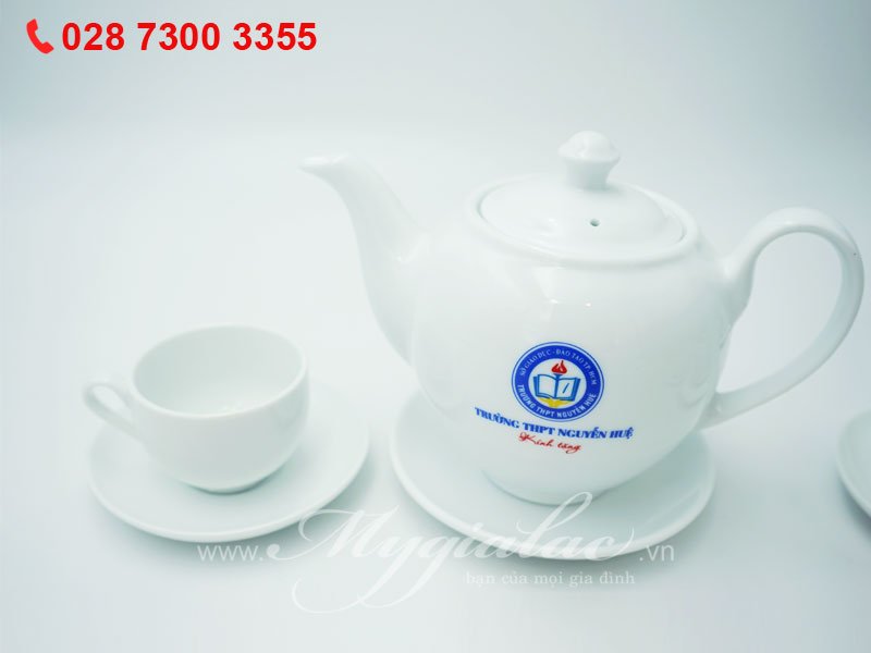 Bộ Trà In Logo THPT Nguyễn Huệ 1