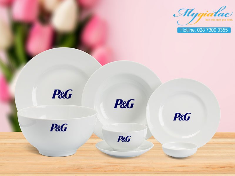 Quà Tặng 20-10 bộ bàn ăn Minh Long in logo P&G