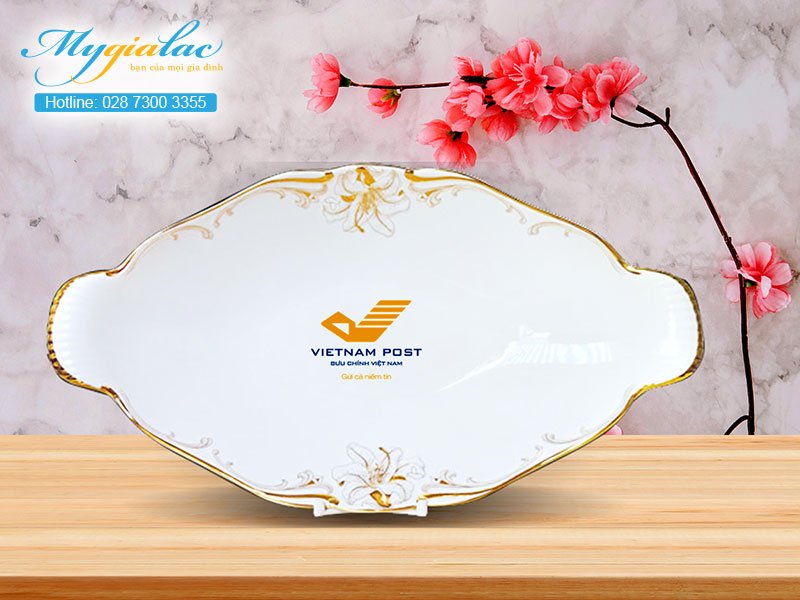 Quà Tặng 20-10 dĩa trái cây Minh Long in logo Vietnam Post