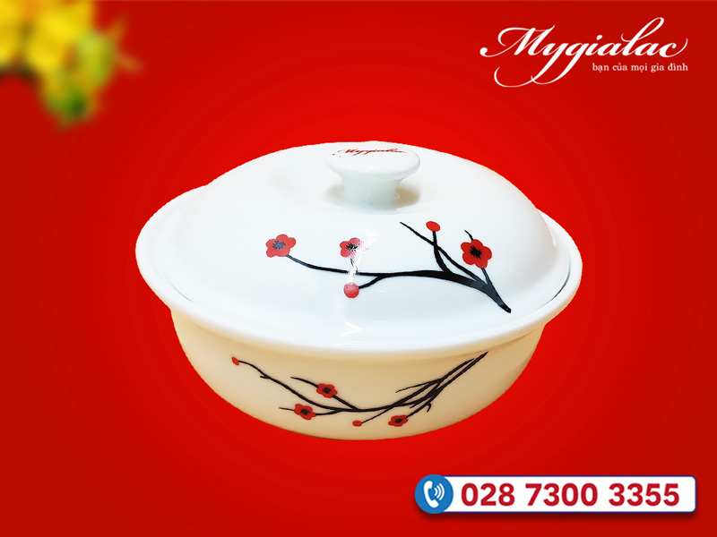 Bộ Thố Mứt Tết Hồng Đào 3