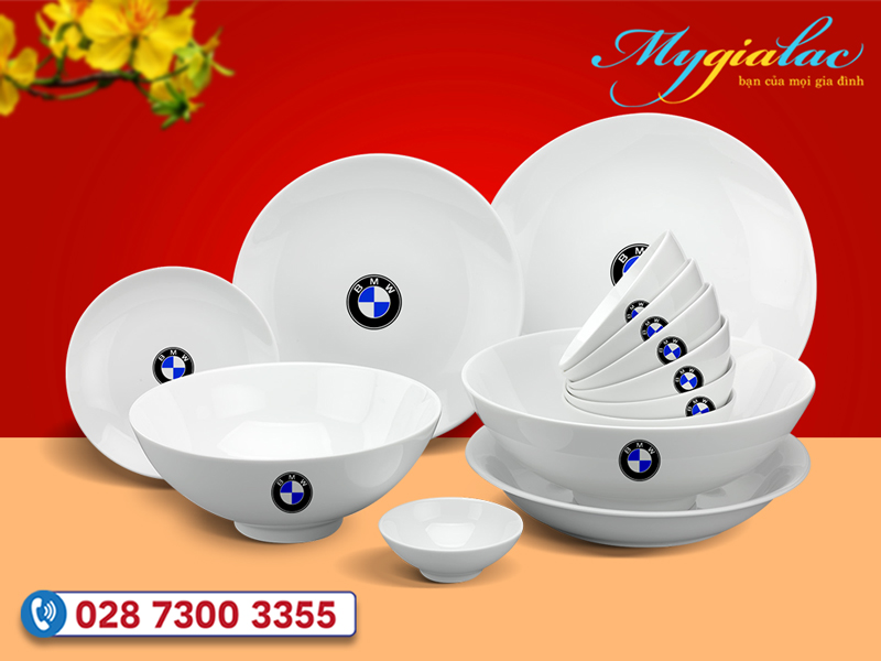 Bộ Đồ Ăn Minh Long Daisy Trắng In Logo BMW