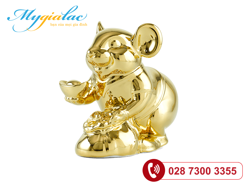 Chuột Phú Dát vàng 24K 8cm