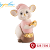 Chuot Quy 16 Cm Mau Matt Hong Hoa Tiet Trang Tri Vang 24k