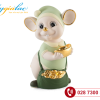 Chuot Quy 16 Cm Mau Matt Xanh Ngoc Hoa Tiet Trang Tri Vang