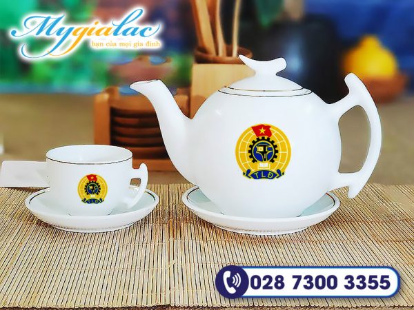 Qua Tang Dai Hoi Bo Tra Mimosa Bat Trang In Logo