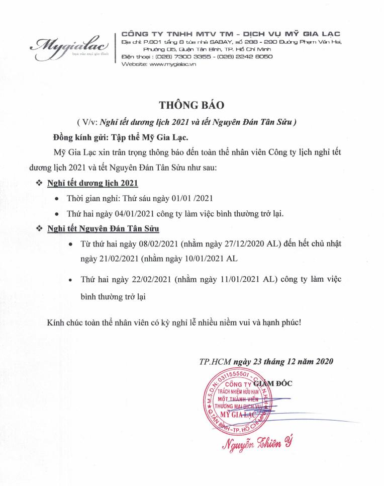 Thong Bao Lich Nghi Tet 2021